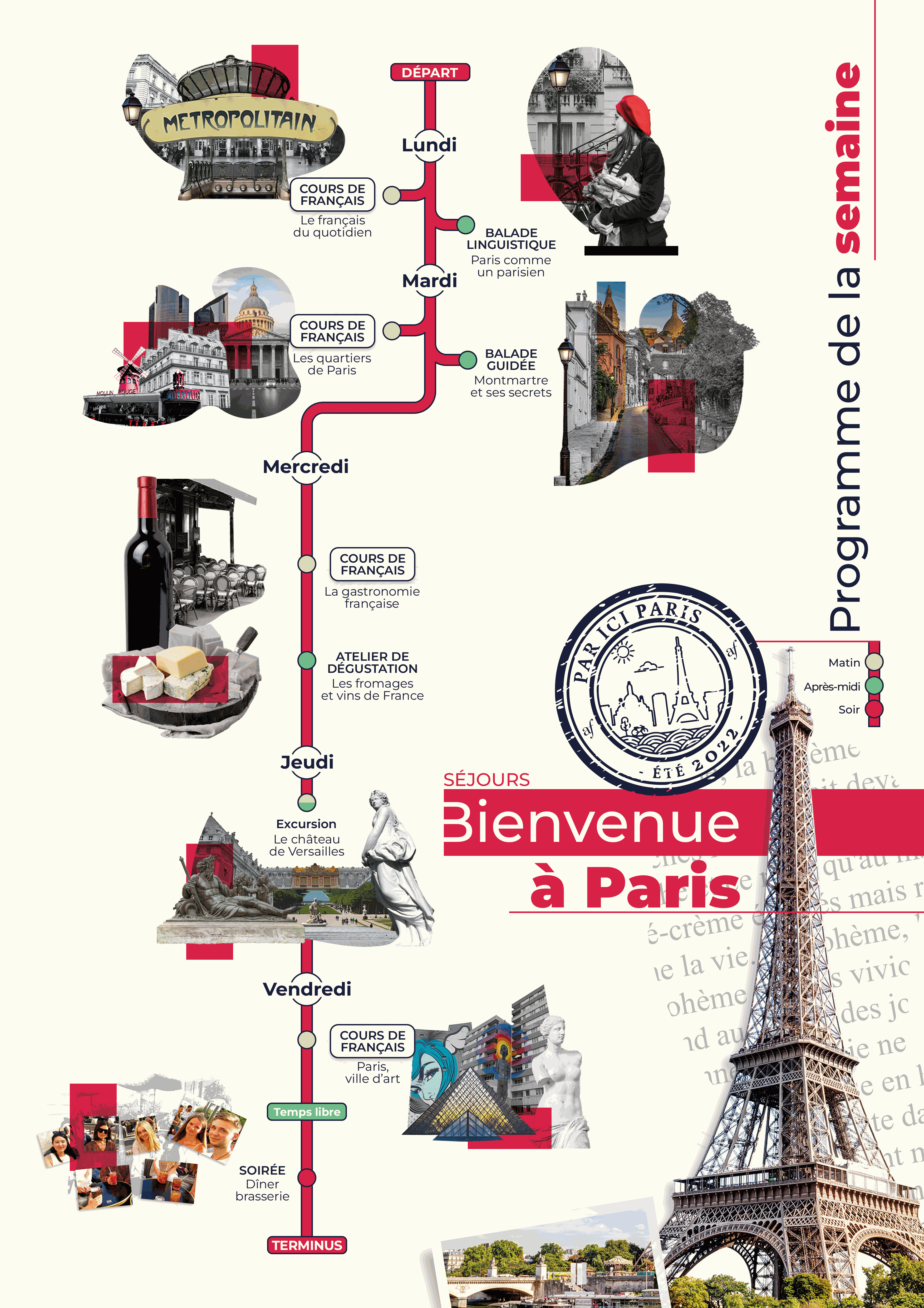 Programme du séjour Bienvenue à Paris